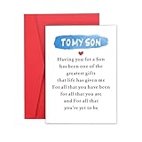 ARKUKU Valentine's Day Gifts Card for Teen Boys To My Son Card Christmas Gifts for Son from Mom Card for Son Him Gifts for Adult Son Gift Ideas Christmas Cards for Son