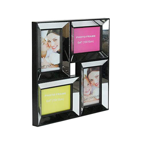 Northlight 14.5" Black Mirrored Collage Picture Frame For Dual-Size Photos #TOP2