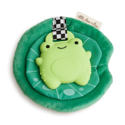 Itzy Ritzy Crinkle Teether Toy – Silicone Frog Teething Toy with ...