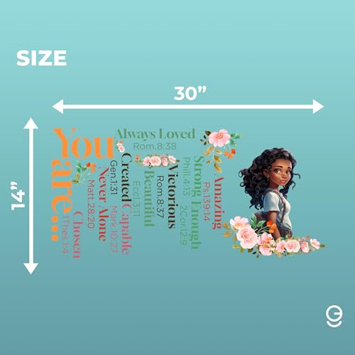 Vinilo decorativo EGD niña negra pensamientos cuties 30x14 pulg miniatura 4