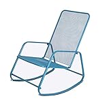 Tamaño:90*80*58 cm. GAIQIN Portátil Silla Mecedora De Hierro Forjado Silla Reclinable con Balcón Lazy Chair 90 * 80 * 58cm (Color : Blue)