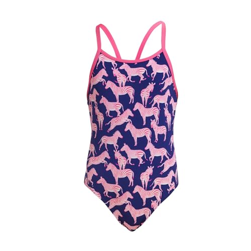 Traje de baño para niña resistente al cloro Funkita Sweet Stripes, bañador de secado rápido