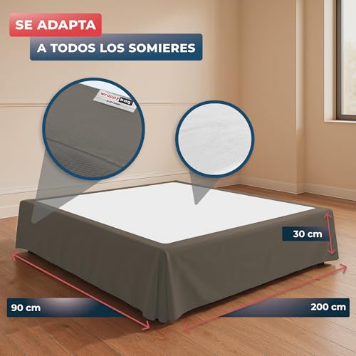 Cubrecanapé 90 x 200 cm protector que cubre el somier hasta el suelo 6