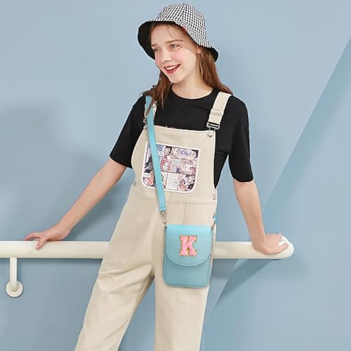 Image of Viverte Crossbody Purse for Teen Girls Small Initial Cell Phone Toddler Purse Leather Triple Compartment Crossbody Bags