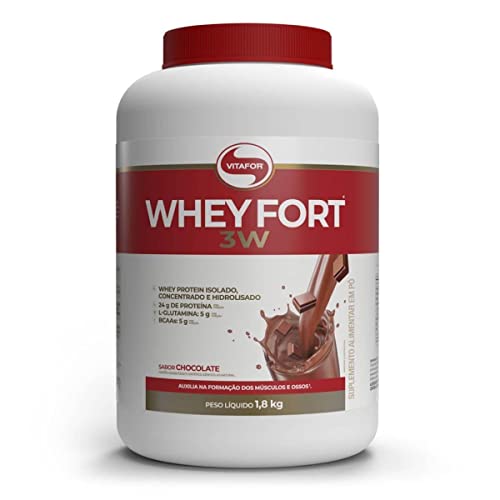 Vitafor - Whey Fort 3W - 1,8Kg - Chocolate, Cor: Branco