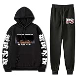 xhomeshop anime grappler baki felpa con cappuccio abbigliamento sportivo baki hanma felpe baki pullover e pantaloni the grappler baki cosplay tute 2pcs