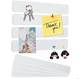 8 Pack Felt Pin Board Bar Strips Bulletin Board for Bedrooms Offices Home Wall Decoration, Notice Board Self Adhesive Cork Board with 50 Push Pins for Paste Notes, Photos, Schedules (White)