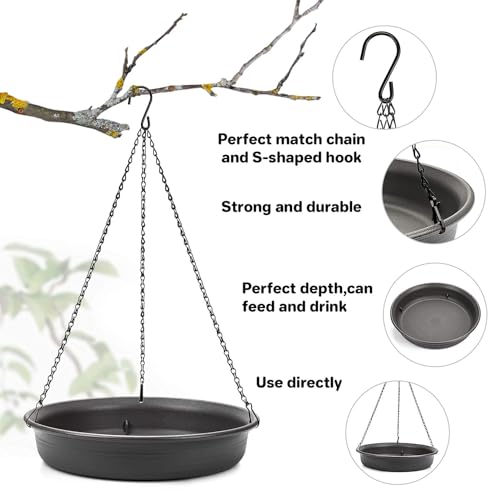 Hanging Bird Bath Hanging Bird-Feeder - CARGEN Garden BirdBath Tray Wildlife Feeder Plate Water Bowl or Water Bowl for Outdoors Garden Patio Decoration - Image 4