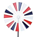hourflik 3D Kinetic Wind Spinners with Stable Stake Metal Garden Spinner with Reflective Painting...