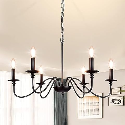 Depuley Vintage Black Iron Chandelier Cover