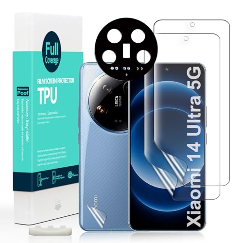 Image of Ibywind For Xiaomi 14 Ultra 5G 6.73 inch,2 Pack Screen Protector, Flexible TPU Film,With 1Pc Camera Lens Protector,1Pc Back Film[Bubble Free][Easy Installation][HD Clear][Self-Healing]