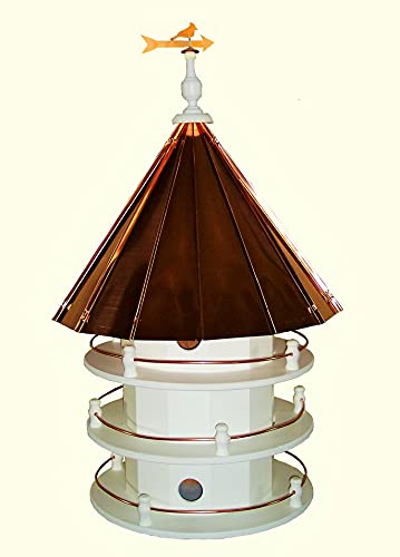 Six Hole Vinyl Deluxe Birdhouse With Copper Roof