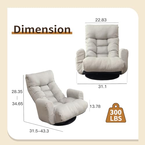 Sillón Plegable Algodón Gris miniatura 2