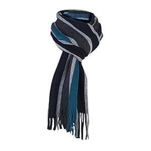 Giovanni Cassini Mens Luxury Italian Inspired Stylish Warm Knitted Striped Winter Scarf One Size