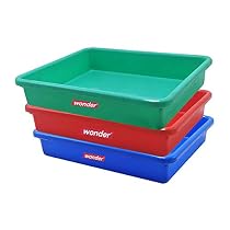 Wonder Plastic Exel Large Ractangular Multipurpose Organising & Storage Tray Set, 3 Pc Set, Red Blue Green Color, Made In India, Kbs01794