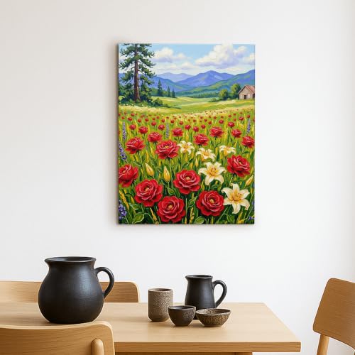 Lienzo de paisaje primaveral para decorar una sala de estar moderna 2