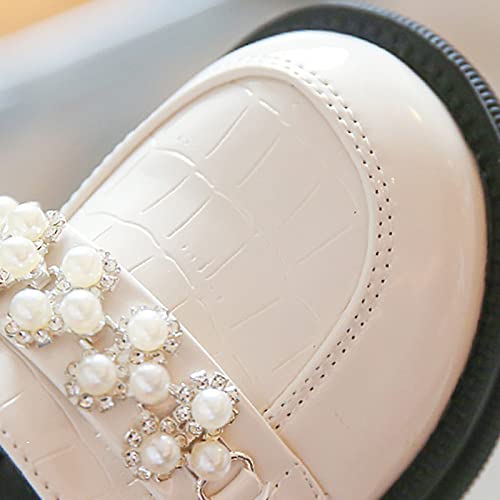 Fashion Spring Summer Children Casual Shoes Girls Leather Shoes Thick Sole Non Slip Dress Girls Knee High Snow Boots (Beige, 10.5-11 Years Big Kids)3