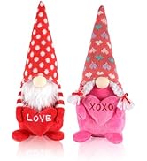 iStatue Valentine Gnomes Plush Dolls 14 in - 2-Pack Cute Cuddly Elf with Signs Love XOXO - Valent...