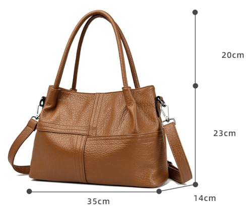 Vegan Leather Crossbody Handbag for Women Stylish Small Tote Bag PU Work Shoulder Top Handle Purse Fall Winter4