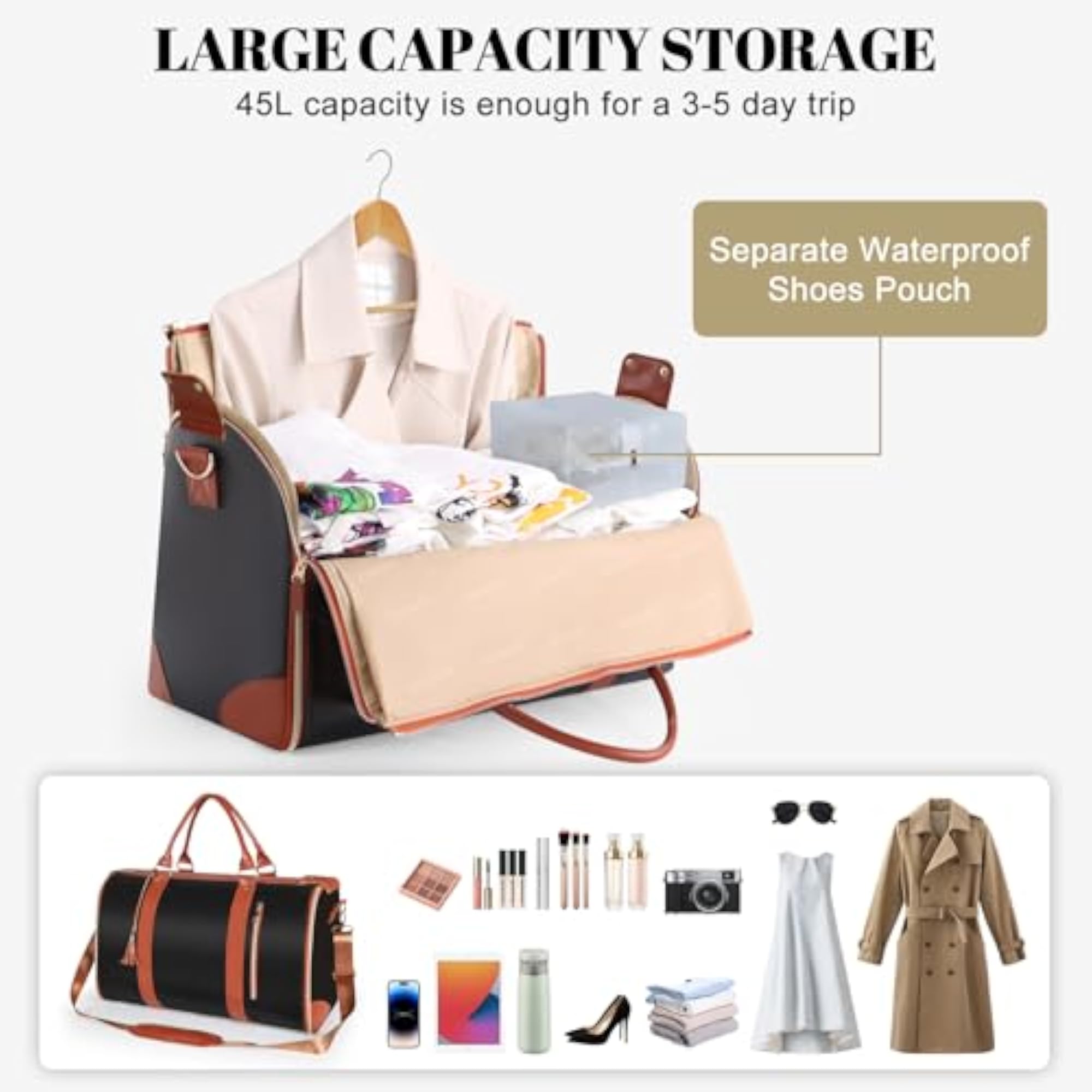 Convertible Carry-On Garment Bag with Shoe Pouch