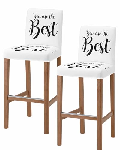 Jeomia Quote Stretch Bar Stool Covers (Set of 2)
