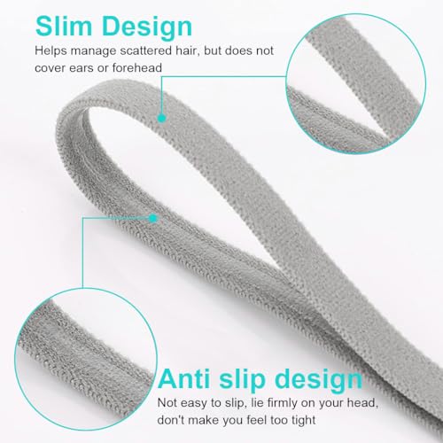 Image of Proberos 6 PCs Sport Headbands, Slim Sweatbands for Men Women, Stretchy Non-Slip Design, Fashion Headbands for Gym Yoga Fitness Running Yoga, 6 Color