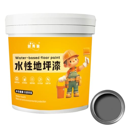 VALINK Pintura epoxi impermeable a base de agua, 300 g, de secado rápido, antideslizante, a base de agua, pintura para suelos de garaje, pintura para suelos de interior y exterior, color gris oscuro