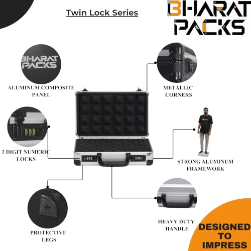 Image of TwinLock Series Multipurpose Case - Flight Case with Dual Combination Locks, Foam Interior for Small Firearms & Accessories (Silver)