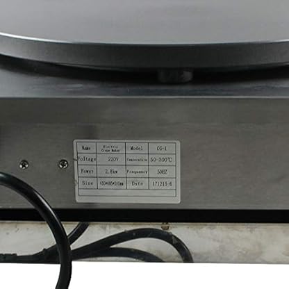 40CM Elektrischer Crepe Maker, 3000W Crepesplatte Crepesmaker Crepeseisen mit Thermostat Temperatur Einstellbar 50-300℃, für CaféS, Restaurants Und Imbisswagen – Bild 8
