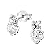 Produktbild Laimons Damen-Ohrstecker Ohrringe Herz mit Zirkonia 7mm Sterling Silber 925