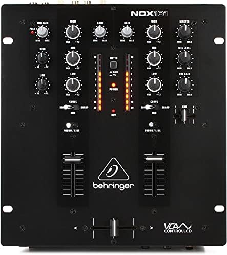 Behringer PRO MIXER NOX101 Premium 2 Channel DJ Mixer with Full VCA-Control and Ultraglide Crossfader,Black