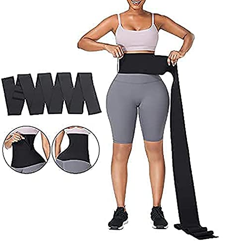Snatch Me Up Bandage Wrap for Women Waist Trainer Tummy Sweat Wraps Workout Waist Trimmer Belt Belly Body Shaper Compression Wrap Gym Accessories Black