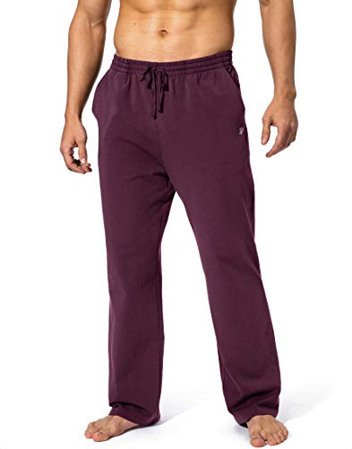 Image of Pudolla Men's Cotton Yoga Sweatpants Athletic Lounge Pants Open Bottom Casual Jersey Pants for Men with Pockets