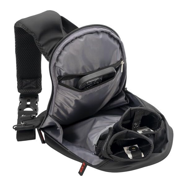 LS2 Borsa a Tracolla 4L, Zaino Monospalla Rigido Nero per Moto