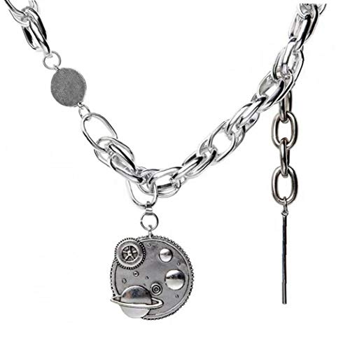 Preisvergleich Produktbild Casecover Legierung Hip Hop Halskette Punk Langkettige Planeten-Muster-anhänger Halsketteclavicle Schmuck Für Unisex-Legierung Kette Hip-hop