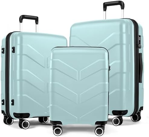 TILYMOL Luggage Sets 3 Piece with Spinner Wheel, Hardside Suitcas...