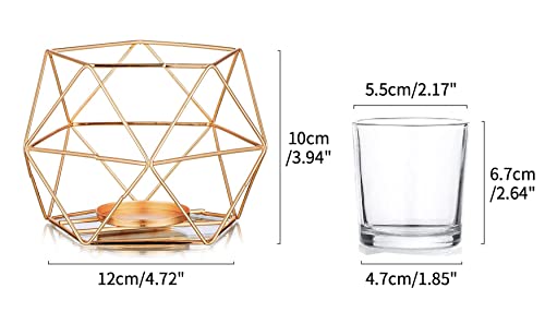 Hewory Geometric Tealight Candle Holders Gold thumb #3