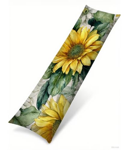 Seitenschläferkissen Bezug 50 x 180 cm Gelb Kissenbezug Anlage Muster Side Sleeper Pillow Case, Doppelseitig Drucken Samt Body Pillow Langes Kissen Seitenschläfer Schwangerschafts kissen B1-1409