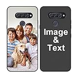 Styletify Customized Photo Case for LG Q70, Personalized Picture Case Shockproof Silicone Case Soft Candy Custom Phone Case Xmas Birthday Thanksgiving Gift Protective Phone Cover Black