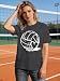 FlowFem Volleyball Shirts for Women Funny Game Day T-Shirt Cute Heart Tee Tops Grey