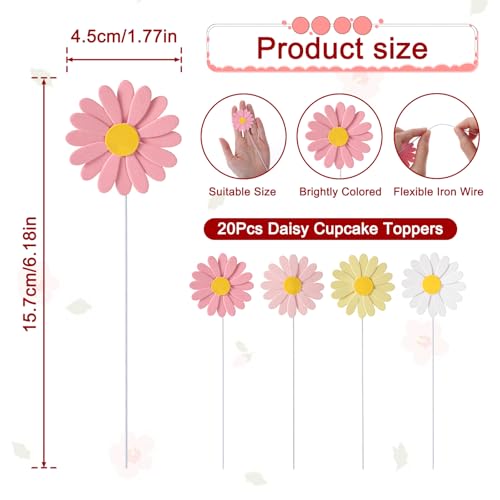 Jjunw 597275_1_PWA3A1CV 20 Pcs Daisy Cupcake Toppers thumb #1