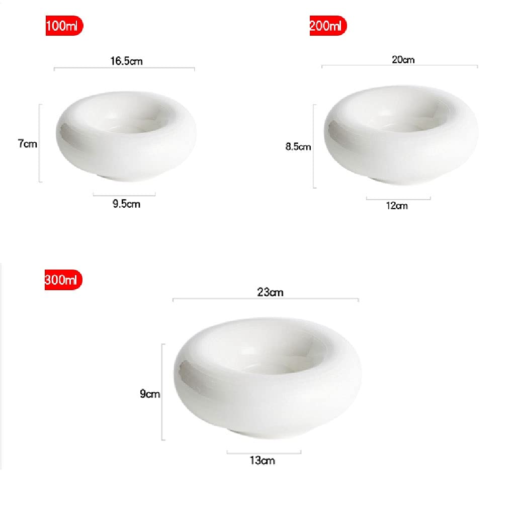 Cuencos de frutas Plato de cena de cerámica blanca Decoración de restaurante Vajilla Platos Cuenco redondo grueso Cuenco de ensalada de frutas Plato de postre Plato de aperitivos / 16,5 cm * 7 cm,
