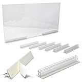 6' L Self Adhesive Sneeze Guard Holder™ to Fasten & Line Up Plexiglass Panels & Acrylic Sheets from 1/8' to 1/4' Thick, 10 Pack