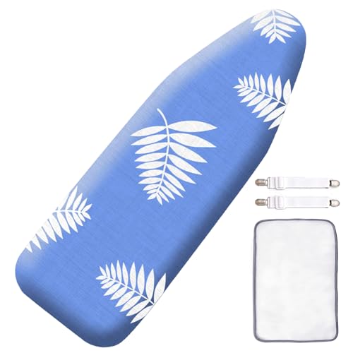 Image of SheeChung Ironing Board Cover and Pad 15 x 49 Inch,Iron Board Cover with Elastic Edge & Adjustable Fastener,4 Layers Covers Resist Scorching and Staining Extra Thick Padding