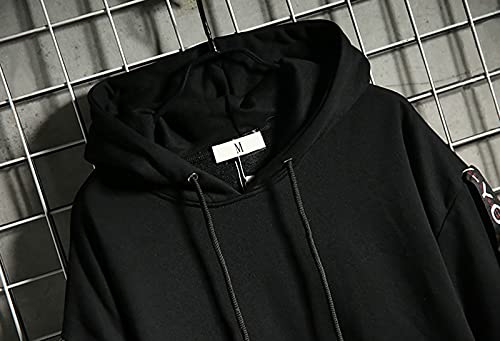 DUDHUH Mens Hoodie Fashion Pullover Letter Print Tracksuit Techwear Casual Coat Hip-Hop Sweatshirt3