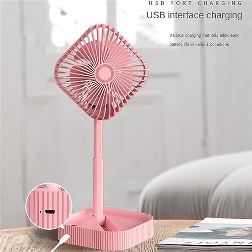 Ventilateur portable 3 vitesses rechargeable USB vert pliable