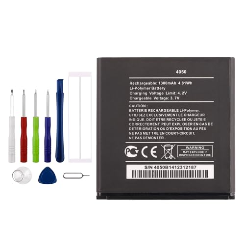Vvsialeek WIKO 4050 Batterie de téléphone portable compatible avec Wiko Sunset Sunset 2 Sunny, Goa 4050 avec kit d'outils