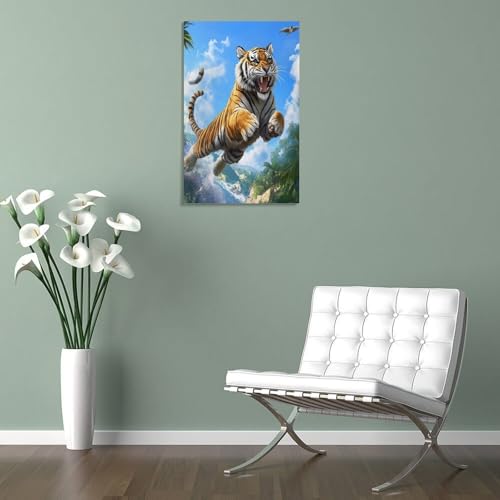 Tableau tigre pour mur vide déco salon impression toile 30x45