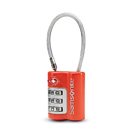Samsonite Travel Sentry 3-dial Combination Cable Lock, Varsity Red, One Size