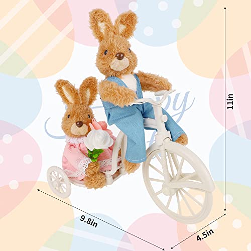 Juegoal-Easter-Tabletop-Decorations-Plush-Bunny-Couple-98-L-x-11-H-Easter-Rabbits-Ride-a-Bike-Cute-Animal-Figurine-for-Girls-Gift-Easter-Basket-Filler-Spring-Home-Kitchen-Room-Ornament Juegoal Easter Tabletop Decorations Plush Bunny Couple 98 L x 11 H Easter Rabbits Ride a Bike Cute Animal Figurine for Girls Gift Easter Basket Filler Spring Home Kitchen Room Ornament